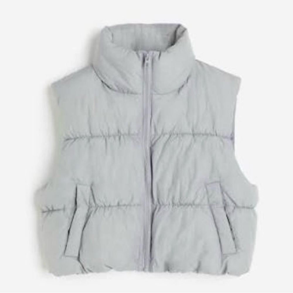 H&M Light Grey Puffer Vest NWT